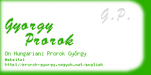 gyorgy prorok business card