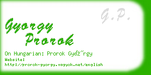 gyorgy prorok business card